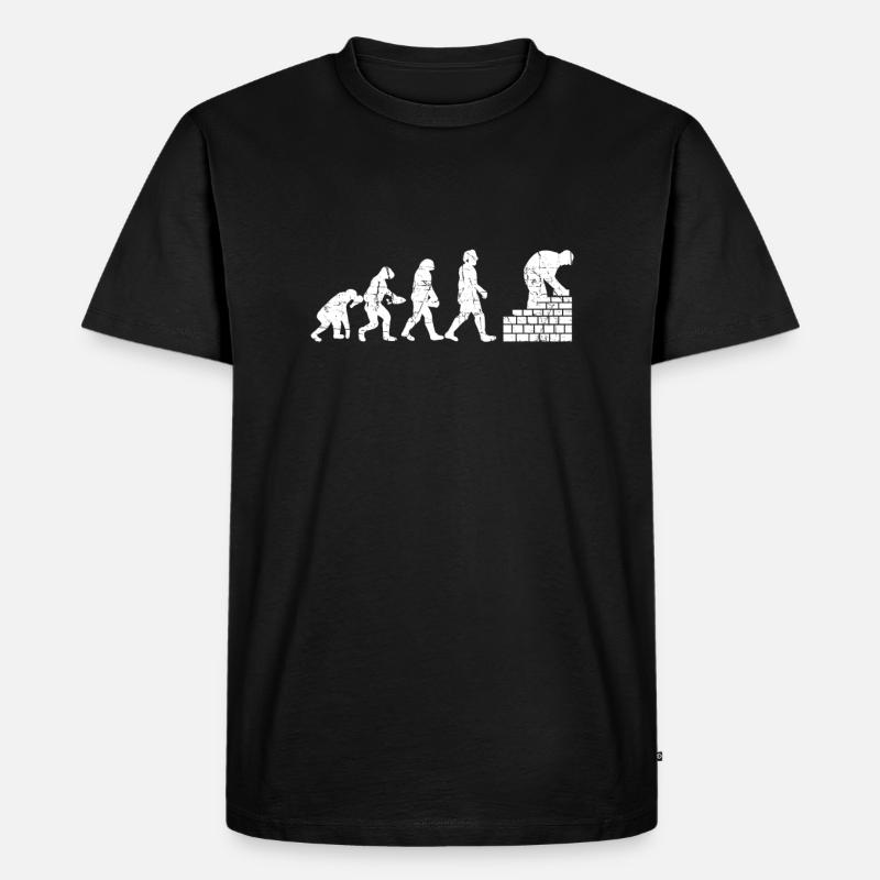 Maurer Evolution - Männer Premium Bio T-Shirt - Schwarz