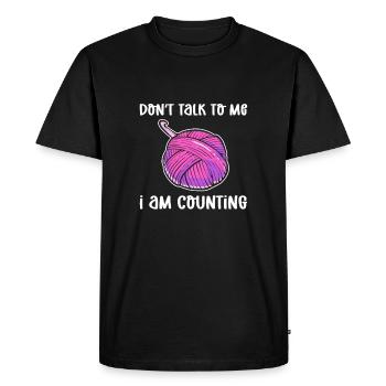 Ne me parlez pas, je compte. Crochet - T-shirt Premium bio Homme - noir - Devant - Nico (187cm)