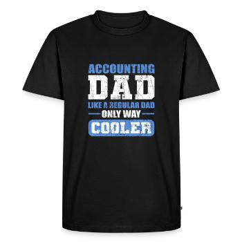 Comptabilité Papa. Père normal, juste beaucoup plus cool. - T-shirt Premium bio Homme - noir - Devant - Nico (187cm)