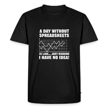 Spreadsheets and pivot tables. - Men's Premium Organic T-Shirt - black - Front - Nico (187cm)