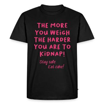 Funny T-shirt saying with calories - Men's Premium Organic T-Shirt - black - Front - Nico (187cm)