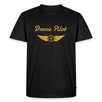 Pilote de drone Drone volant - T-shirt Premium bio Homme - noir - Devant - Nico (187cm)