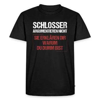 Locksmiths don't argue - Men's Premium Organic T-Shirt - black - Front - Nico (187cm)