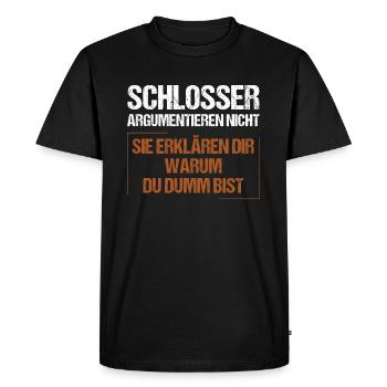 Locksmiths don't argue - Men's Premium Organic T-Shirt - black - Front - Nico (187cm)