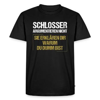 Locksmiths don't argue - Men's Premium Organic T-Shirt - black - Front - Nico (187cm)