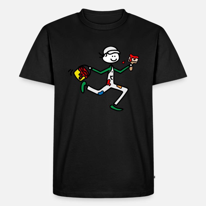 Maler - Männer Premium Bio T-Shirt - Schwarz