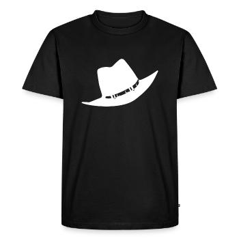 Chapeau en blanc - T-shirt Premium bio Homme - noir - Devant - Nico (187cm)
