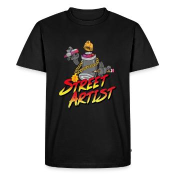 Artiste de rue | Pulvérisateur de graffitis d'artiste de rue - T-shirt Premium bio Homme - noir - Devant - Nico (187cm)