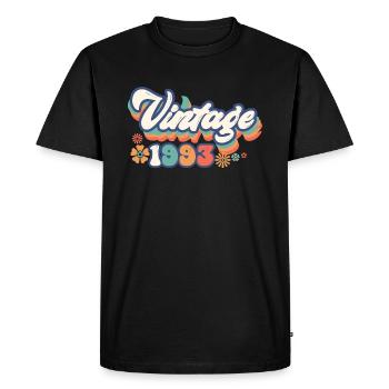 1993 Anniversaire Vintage - T-shirt Premium bio Homme - noir - Devant - Nico (187cm)