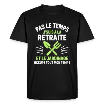 Retraite & jardinage cadeau départ à la retraite - T-shirt Premium bio Homme - noir - Devant - Nico (187cm)
