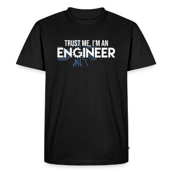 ingénieur - T-shirt Premium bio Homme - noir - Devant - Nico (187cm)