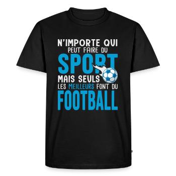 Cadeau foot football joueur de foot - T-shirt Premium bio Homme - noir - Devant - Nico (187cm)