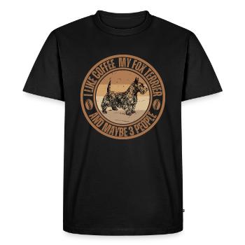 Fox Terrier Café Chien Café - T-shirt Premium bio Homme - noir - Devant - Nico (187cm)