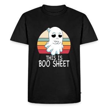 This is Boo Sheet Ghost Retro Halloween Costume - Men's Premium Organic T-Shirt - black - Front - Nico (187cm)