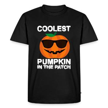 Coolest Pumpkin In The Patch - Men's Premium Organic T-Shirt - black - Front - Nico (187cm)