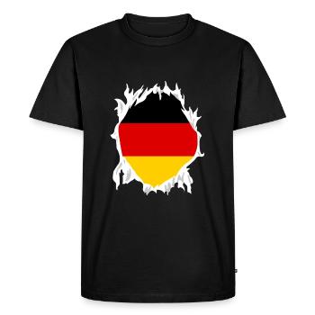 Allemagne Drapeau Cadeau Pays allemand allemand - T-shirt Premium bio Homme - noir - Devant - Nico (187cm)