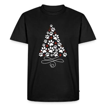 Joyeux Noël chien sapin de Noël - T-shirt Premium bio Homme - noir - Devant - Nico (187cm)