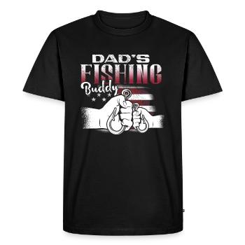 Pêcheur à la ligne Papa Fils Papa Compagnon De Pêche Papa - T-shirt Premium bio Homme - noir - Devant - Nico (187cm)