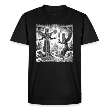 Enki & Enlil (weiß) - Männer Premium Bio T-Shirt - Schwarz - Vorne - Nico (187cm)