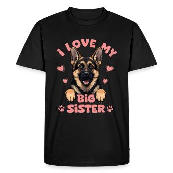 I love my big sister Berger Allemand enfant bébé - T-shirt Premium bio Homme - noir - Devant - Nico (187cm)