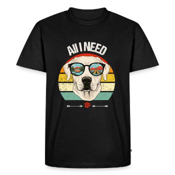 Camping Camper Labrador Dog Campsite Caravan - Men's Premium Organic T-Shirt - black - Front - Nico (187cm)