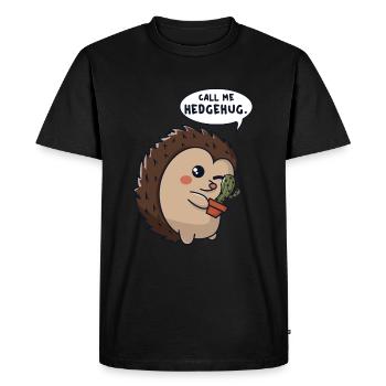 Hérisson câlins cactus - T-shirt Premium bio Homme - noir - Devant - Nico (187cm)