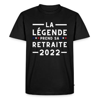 La Légende Prend Sa Retraite 2022 - T-shirt Premium bio Homme - noir - Devant - Nico (187cm)