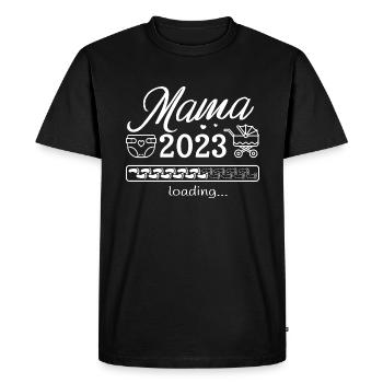 Future maman 2023 Chargement de la mère enceinte - T-shirt Premium bio Homme - noir - Devant - Nico (187cm)