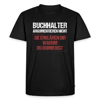 Les comptables ne discutent pas - T-shirt Premium bio Homme - noir - Devant - Nico (187cm)