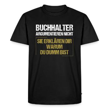 Les comptables ne discutent pas - T-shirt Premium bio Homme - noir - Devant - Nico (187cm)