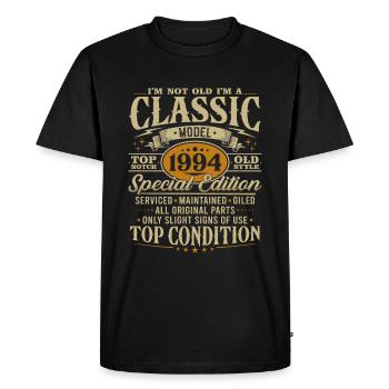 Vintage 1994 classique cadeau d’anniversaire - T-shirt Premium bio Homme - noir - Devant - Nico (187cm)