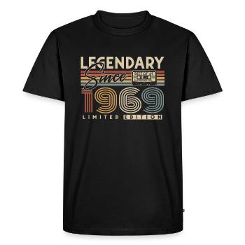 Legendary Since 1969 Vintage Retro Birthday - Men's Premium Organic T-Shirt - black - Front - Nico (187cm)