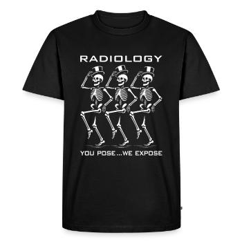 Squelettes dansants drôle de radiologue disant - T-shirt Premium bio Homme - noir - Devant - Nico (187cm)
