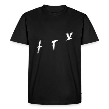 Birds white - Men's Premium Organic T-Shirt - black - Front - Nico (187cm)