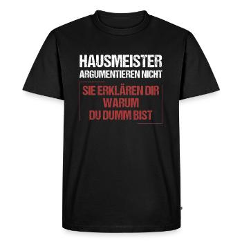 Caretakers don't argue - Men's Premium Organic T-Shirt - black - Front - Nico (187cm)