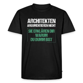 Architects don't argue - Men's Premium Organic T-Shirt - black - Front - Nico (187cm)