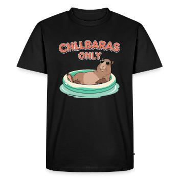 Chillbaras Only - Relaxed Capybara - Men's Premium Organic T-Shirt - black - Front - Nico (187cm)