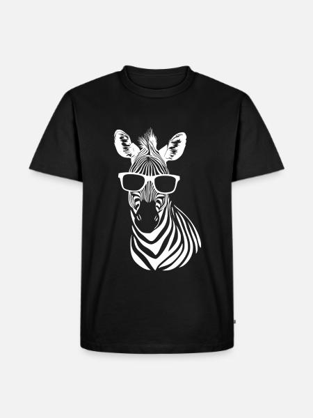 Cool Zebra Sunglasses Summer Beach - Men's Premium Organic T-Shirt - black