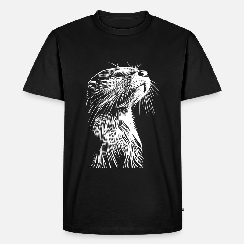 Otter - Männer Premium Bio T-Shirt - Schwarz