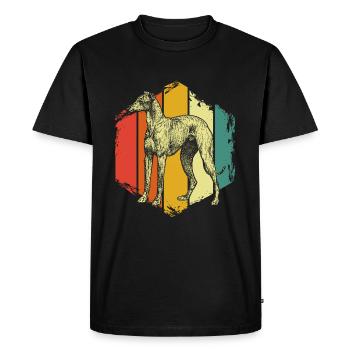 Le lévrier - T-shirt Premium bio Homme - noir - Devant - Nico (187cm)