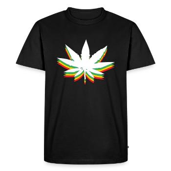 Feuille de mauvaise herbe - T-shirt Premium bio Homme - noir - Devant - Nico (187cm)