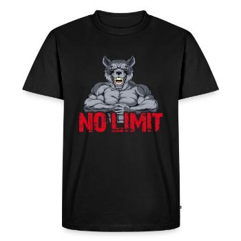 Musculation Musculation Renforcement musculaire Perte de graisse sans limite - T-shirt Premium bio Homme - noir - Devant - Nico (187cm)