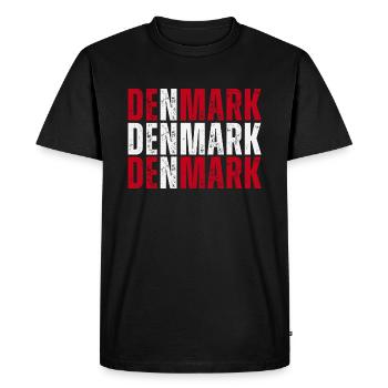 Flag of Denmark, Danish pride - Men's Premium Organic T-Shirt - black - Front - Nico (187cm)