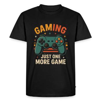 Chemise de jeu |Un match de plus | Manette rétro - T-shirt Premium bio Homme - noir - Devant - Nico (187cm)