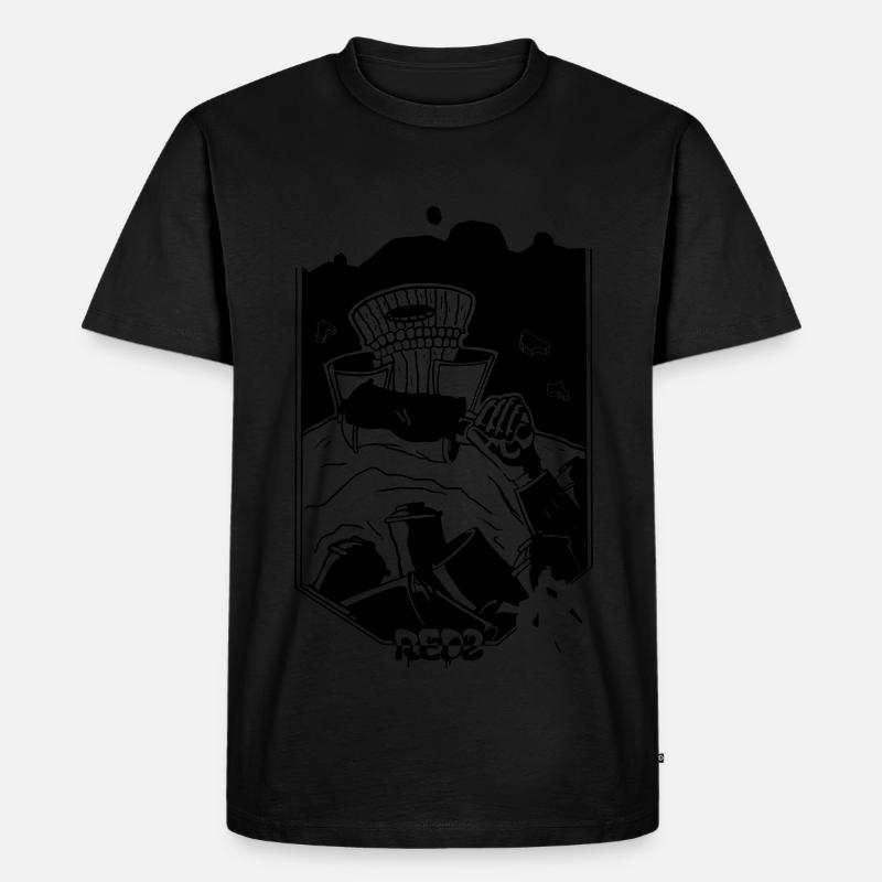 Herr Dünn - Männer Premium Bio T-Shirt - Schwarz