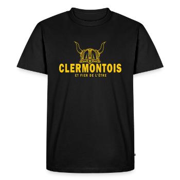 clermont clermontois fier de l'être rugby ville - T-shirt Premium bio Homme - noir - Devant - Nico (187cm)