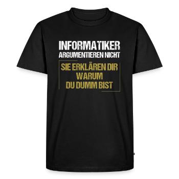 Les informaticiens ne discutent pas - T-shirt Premium bio Homme - noir - Devant - Nico (187cm)