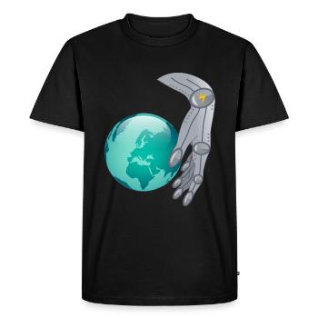Espace : Un extraterrestre vise la domination du monde - T-shirt Premium bio Homme - noir - Devant - Nico (187cm)