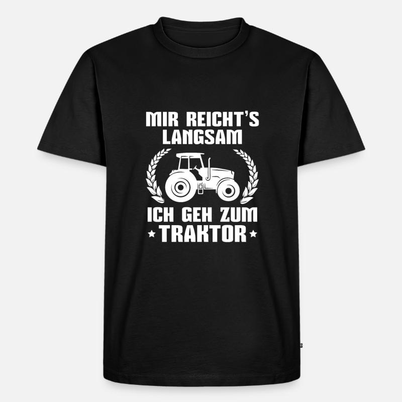 Traktor Bauer Landwirt Geschenk - Männer Premium Bio T-Shirt - Schwarz