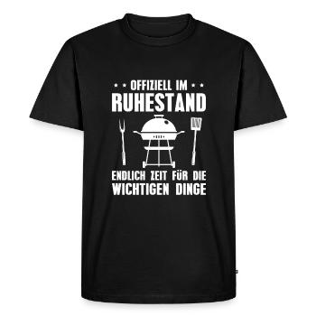 Rente Grillen Ruhestand Geschenkidee - Männer Premium Bio T-Shirt - Schwarz - Vorne - Nico (187cm)